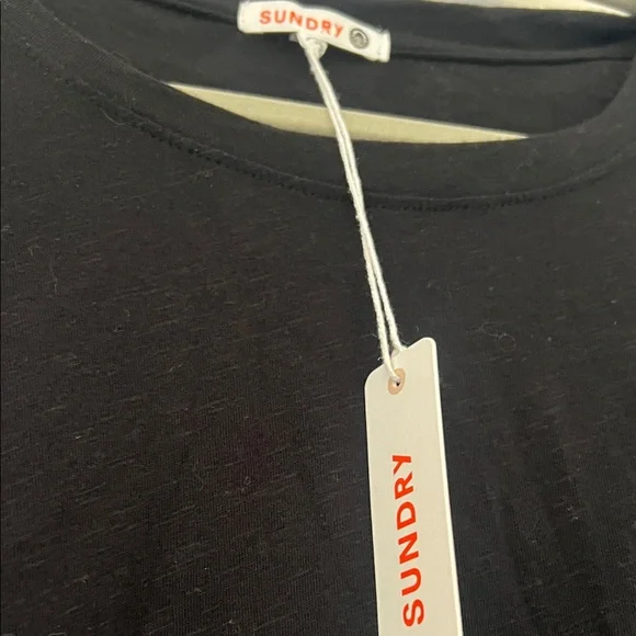 Sundry Classic Black 3/4 side shirred Dress - Picture 2 of 5